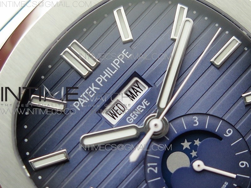 NAUTILUS 5726 SS GRF 1:1 BEST EDITION BLUE DIAL WORKING ANNUAL CALENDARON SS BRACELET A.324 V3